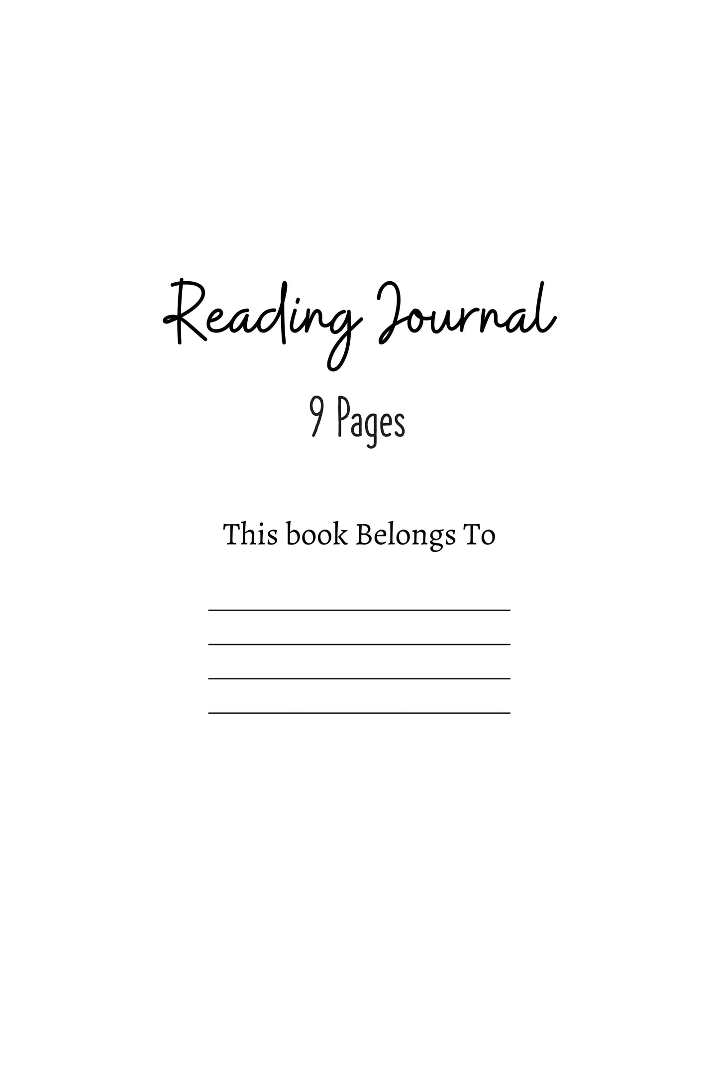 Reading Journal Planner