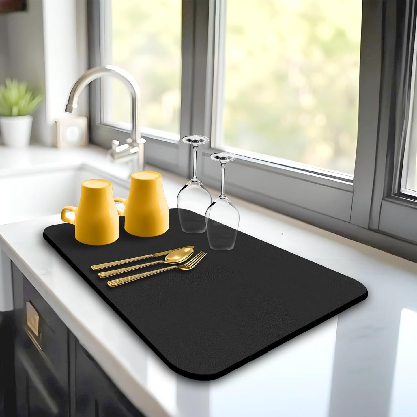 Dish wash water absorbing mat