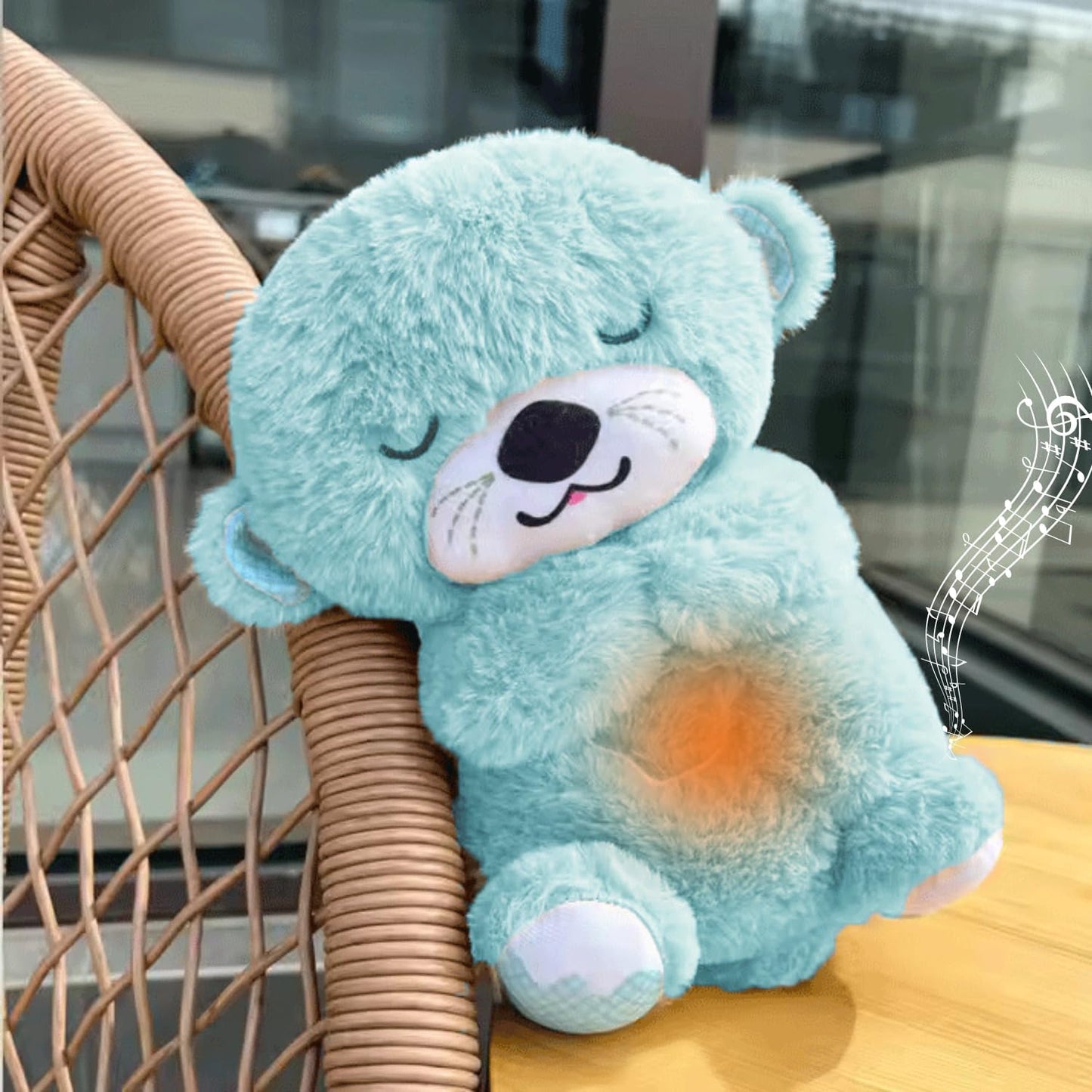 Breathing Teddy Bear with light glowing music