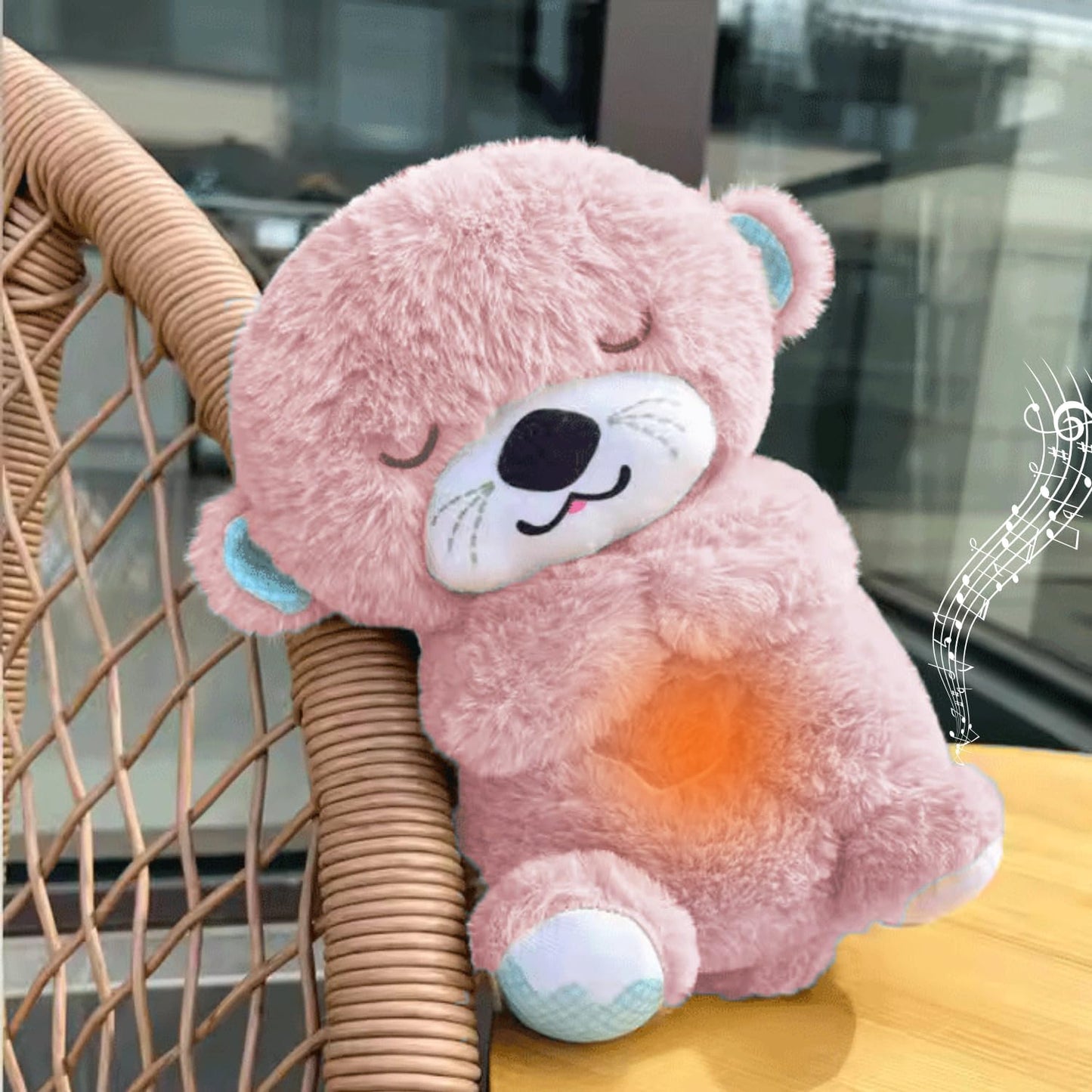 Breathing Teddy Bear with light glowing music