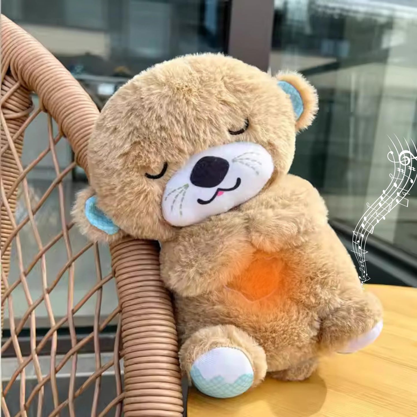 Breathing Teddy Bear with light glowing music