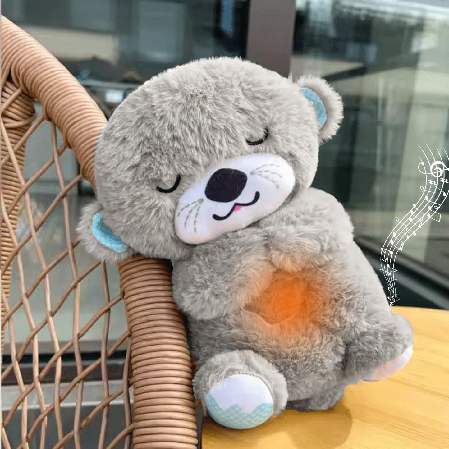 Breathing Teddy Bear with light glowing music