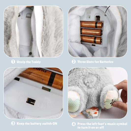 Breathing Teddy Bear with light glowing music