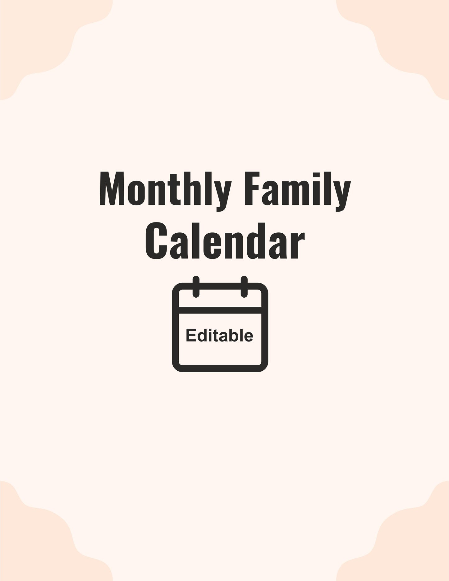Monthly Family Calendar