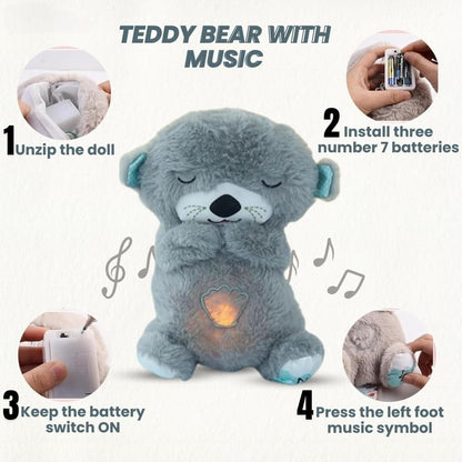 Breathing Teddy Bear with light glowing music