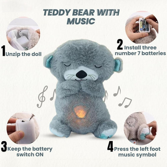 Breathing Teddy Bear with light glowing music