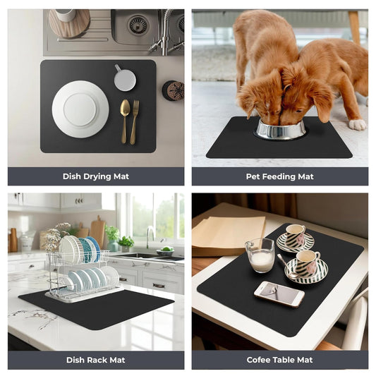 Dish wash water absorbing mat