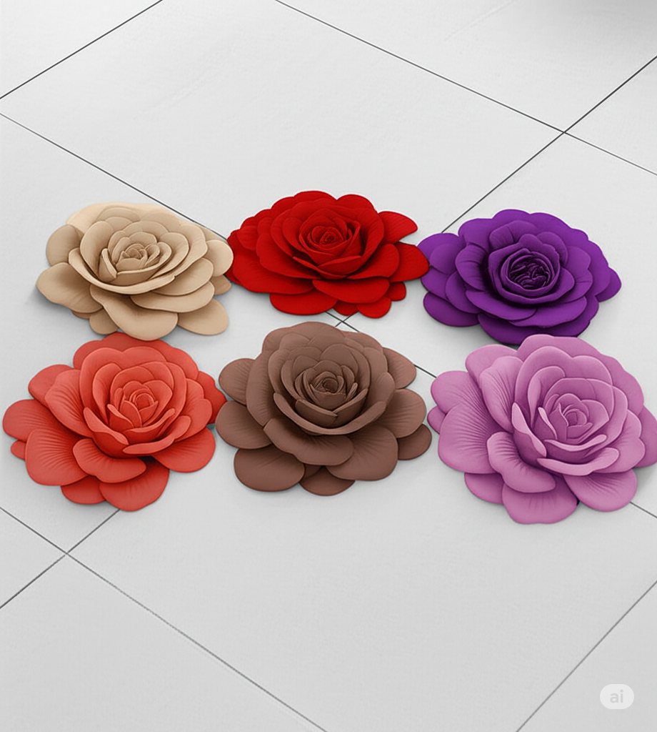 Rose 3D Shaped Floor Mat
